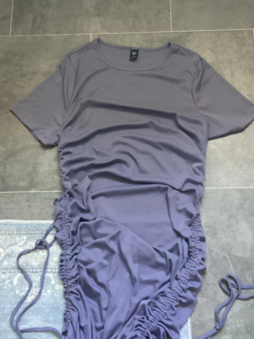 SHEIN grey Ribbed Ruched Mini Dress - Picture 5 of 6